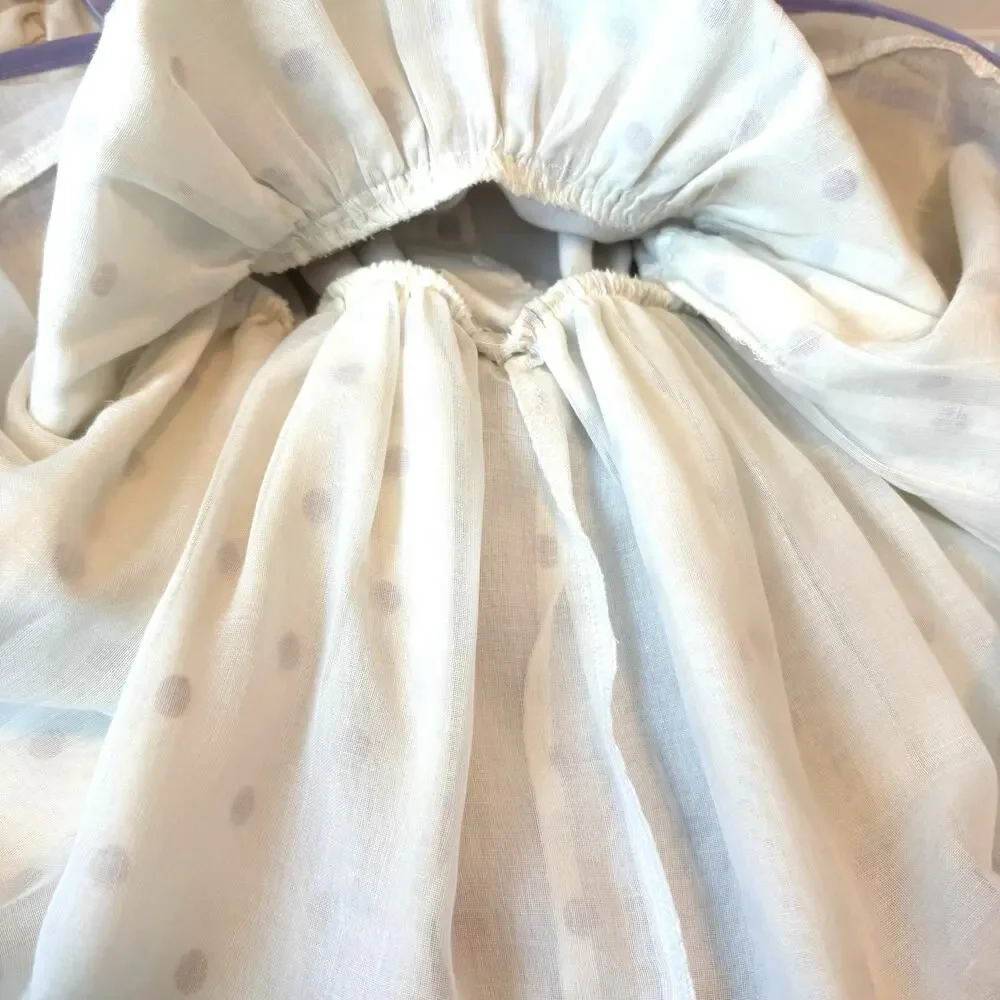 Vintage Nana's Pet Dress White Purple Polkadot 2T 3T